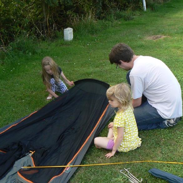 Putting up our tent