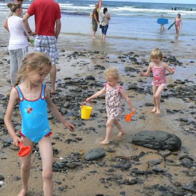 The girls on the beach together