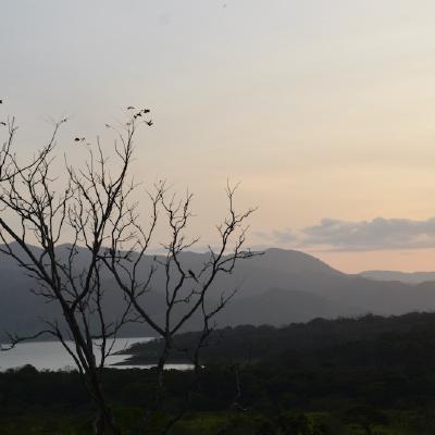 Sunset over Arenal lake