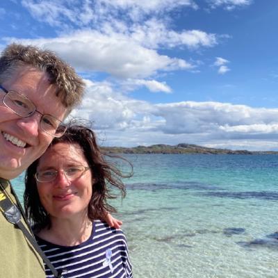 Laura & me at Traigh Ban nam Manach